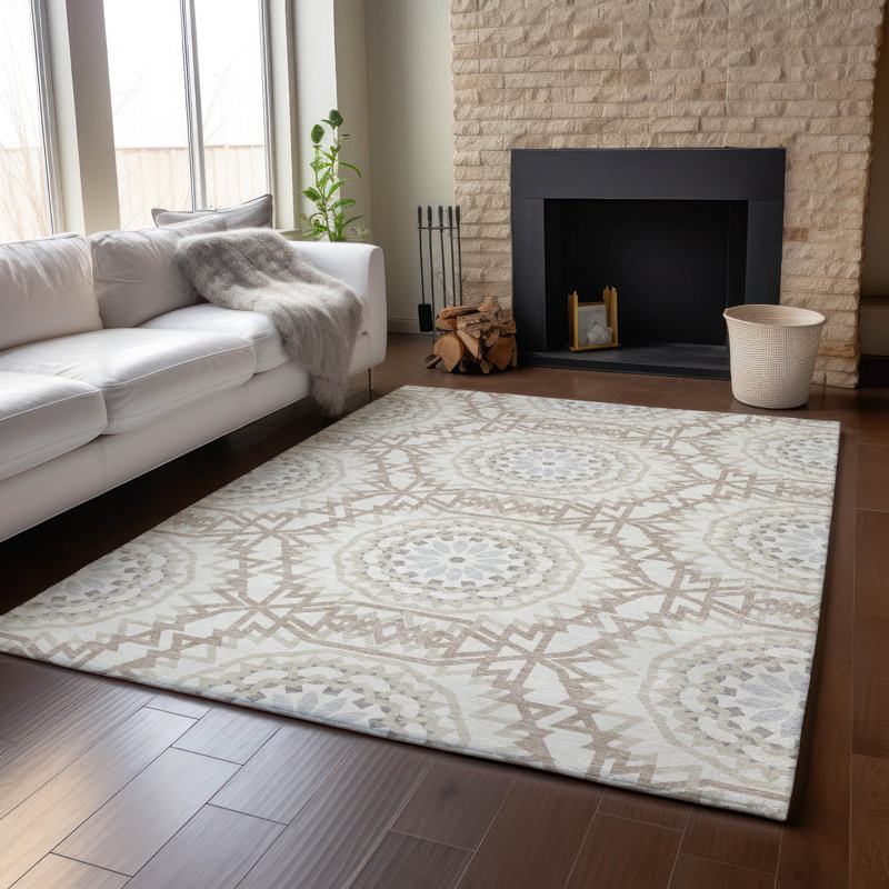 Premium Machine Washable Cerrito Ivory Rug, Rectangle 10' x 14'