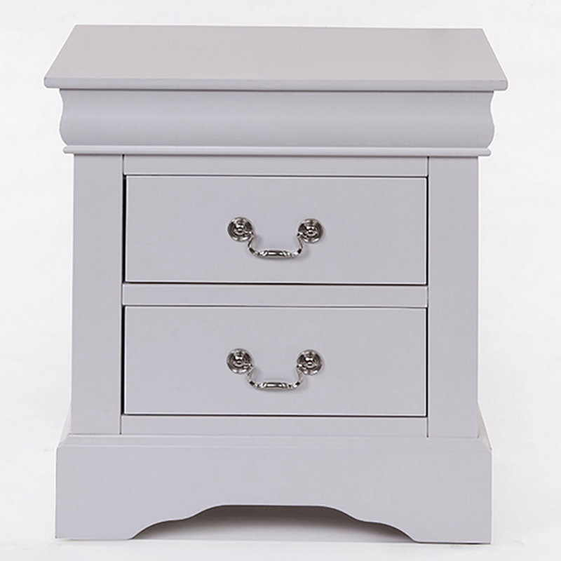 White 2-Drawer Nightstand, White