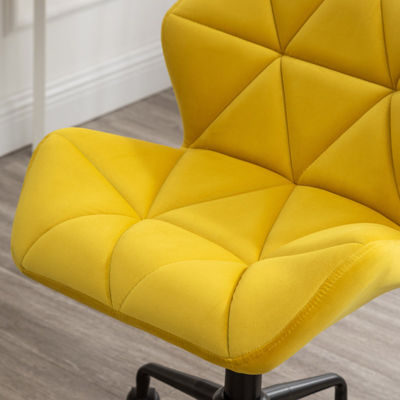 Chaise de bureau pivotante réglable, Jaune