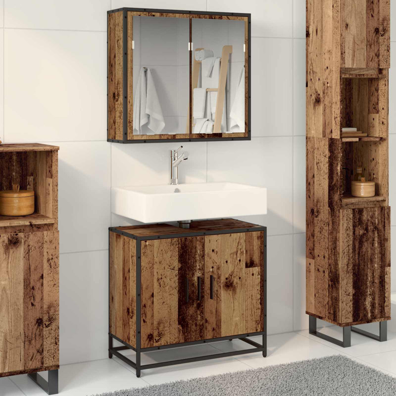 Bathroom Furniture Suite, Dark Wood