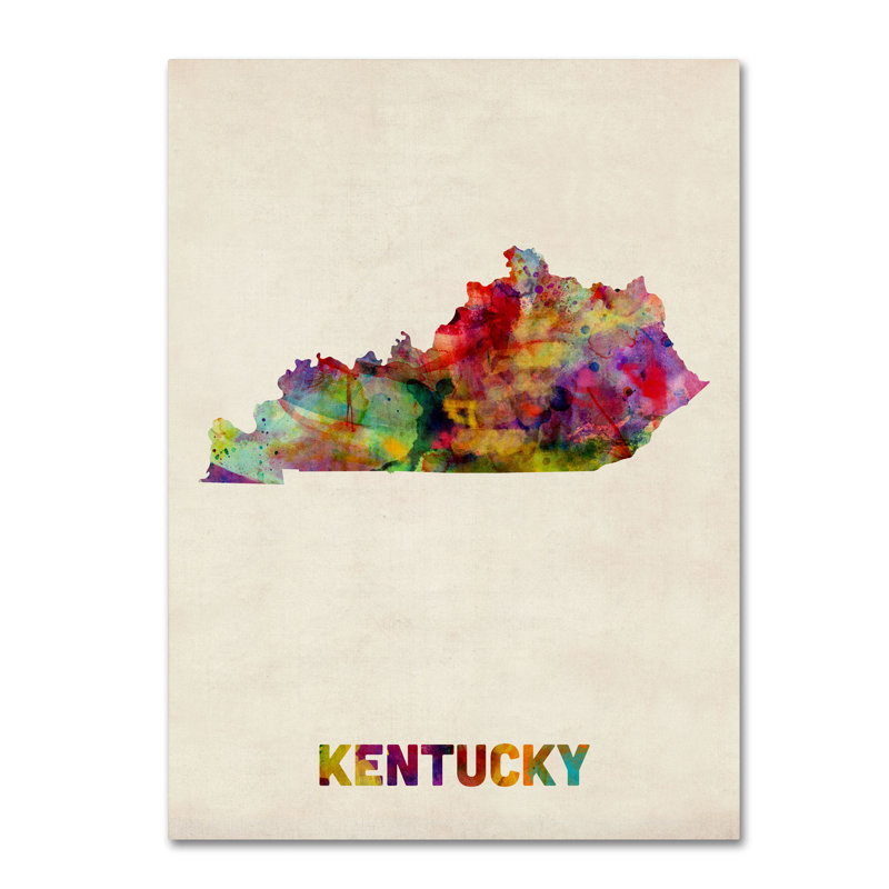 " Kentucky Map " by Michael Tompsett, 24" H x 18" W x 2" D