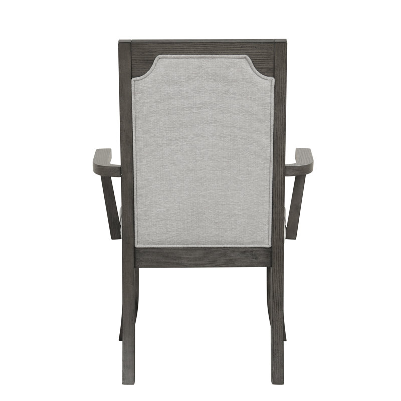 Dabbs Wood Dining Arm Chair In Gray