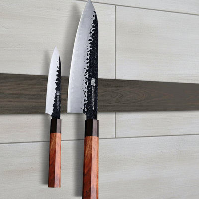 18" Beige Wood Magnetic Knife Strip - No Drill Wall/Fridge, Utensil & Knife Organizer No Knives