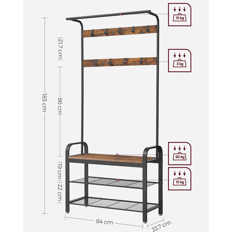 Swagger Hall Tree 84cm Wide with Shoe Storage
