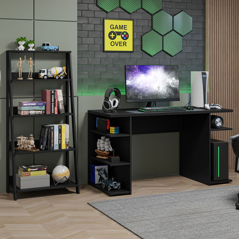 Bibliothèque sur pieds Latitude Run® Gamer, Noir
