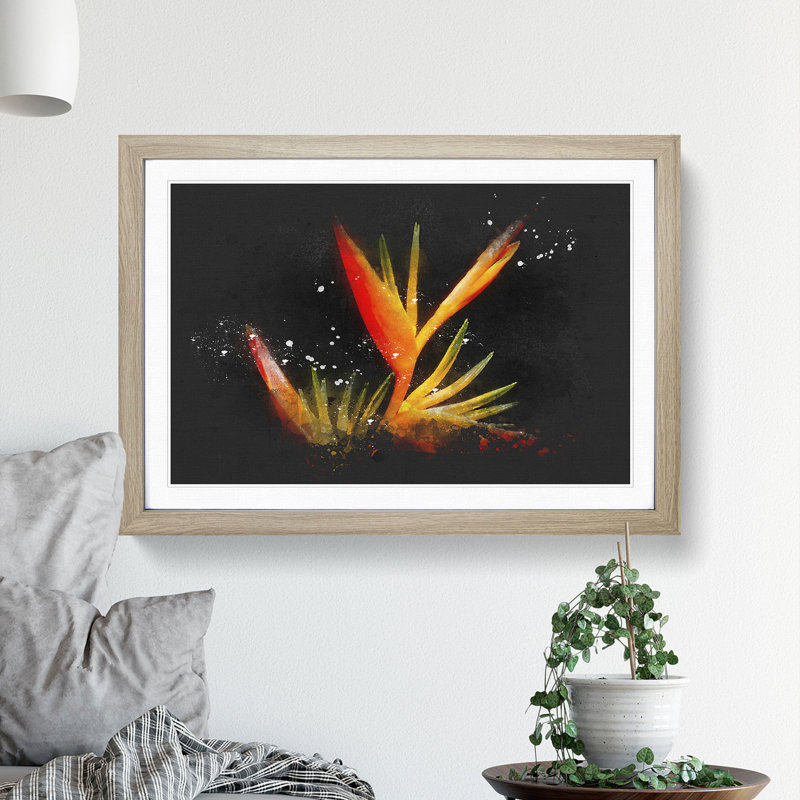Bird of Paradise Flower - Framed Print, 27cm H x 36cm W x 2cm D, Oak