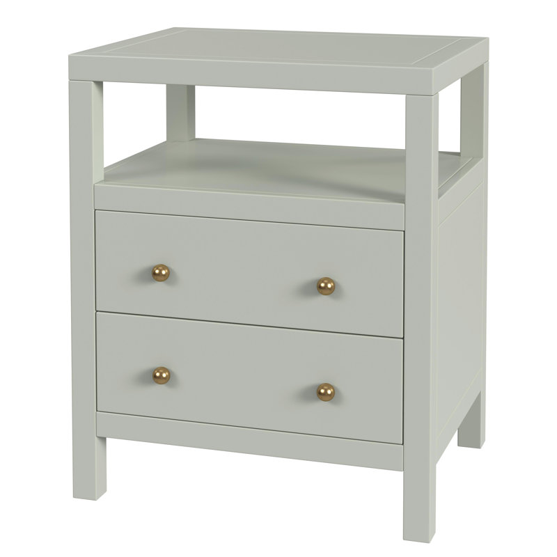 Nora 2-Drawer Nightstand, Sage Green
