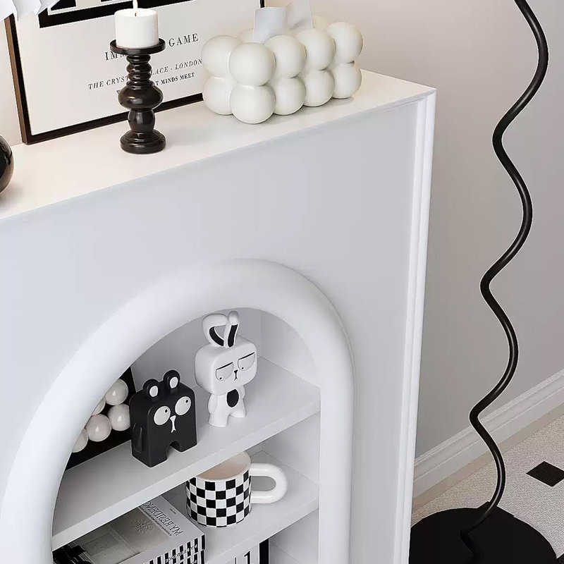 Black Solid Wood Freestanding Fireplace