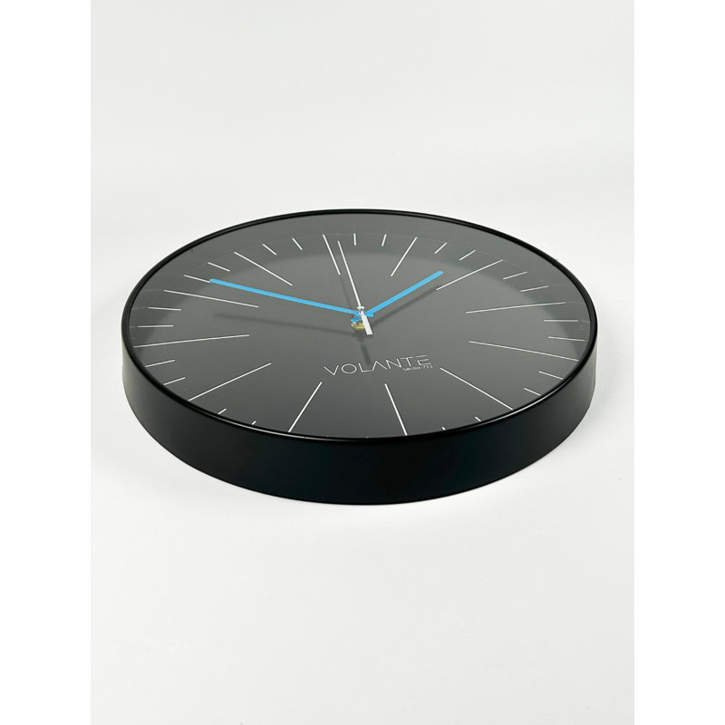 Andera Wall Clock, Black/Blue