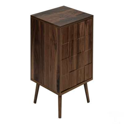 Accent Table, End, Side Table, Small, Storage, Lamp, Walnut Laminate, Modern
