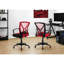 Chaise réglable moderne avec filet rouge, métal noir et fonction d'inclinaison pour optimiser le travail de bureau Bureau ergonomique intégré