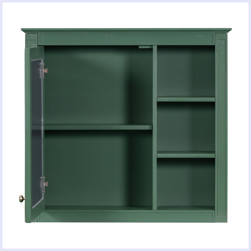 Armoire de rangement murale moderne avec miroir, Vert
