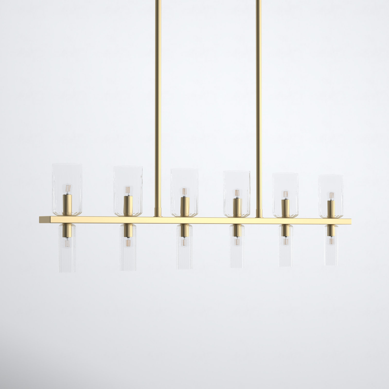 Bartett 12 Light Glass Dimmable Pendant, Aged Brass