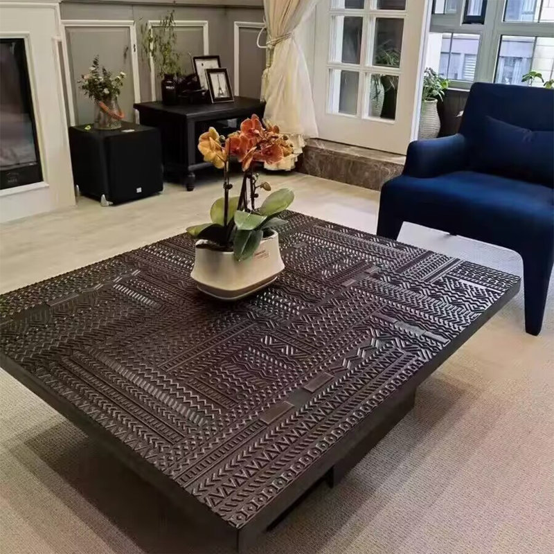 Table basse Vintage, H 14,2 po x L 39,4 po x l 39,4 po