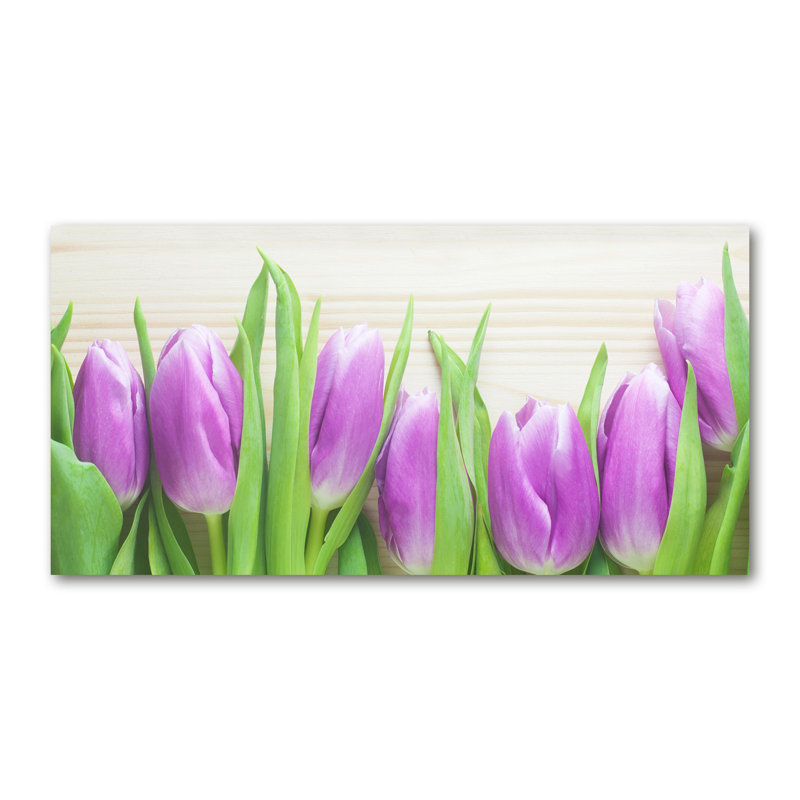 Purple Tulips 1 Piece Wrapped Canvas Wall Art
