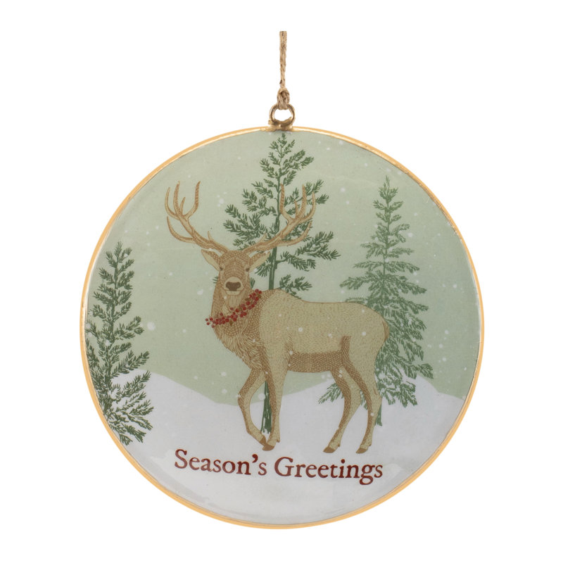 Ornement en forme de disque Woodland Christmas Sentiment (ensemble de 6)