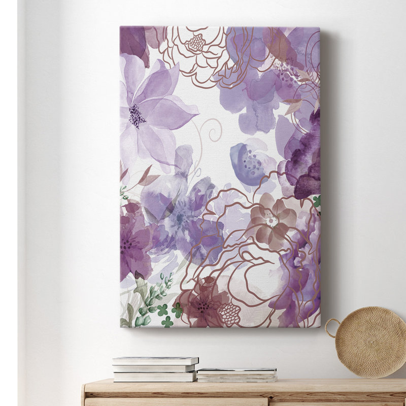 Bouquet de rêves VI - peinture sur toile tendue, H 18 po x l 12 po x P 1 po