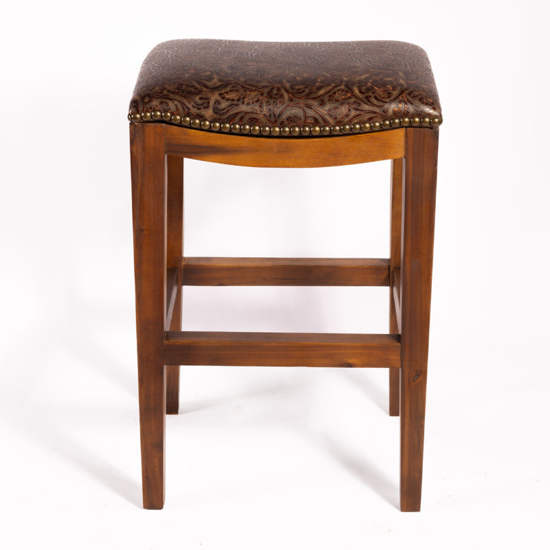 Genson Bar Stool, Counter Stool (26" Seat Height), Saddle Cowboy Copper