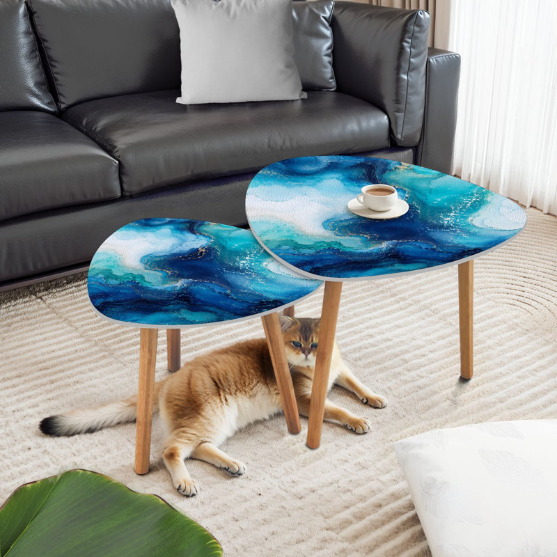 Ensemble de 2 tables basses gigognes Triangle