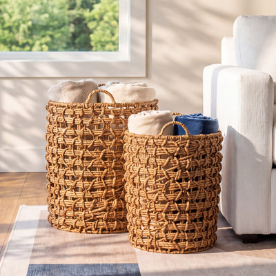 Paniers ronds en jacinthe d'eau