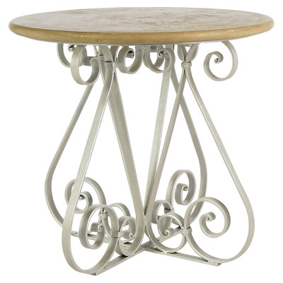 French Stone Top End Table