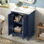 Meuble-lavabo moderne de 24 po de conception simple et élégante avec rangement à fermeture en douceur, tablette réglable, meuble-lavabo avec lavabo en céramique-45255495