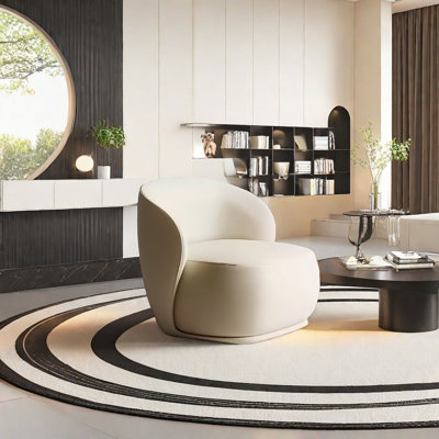 Canapé rond rond de luxe à lumière incurvée