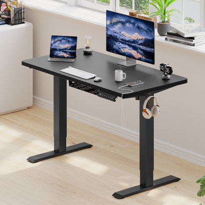 ONE PIECE Height Adjustable Standing Desk With Memory Smart Panel Office Electric Standing Computer Desk With USB Charge