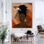 Impression sur toile florale, femme noire-77156665