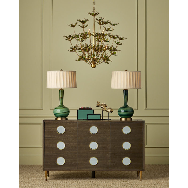 Navy Lacquer Box Set Of 2, Green 