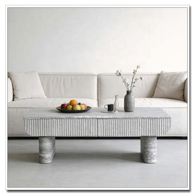 Coffee Table with Grey Wood Texture Tabletop