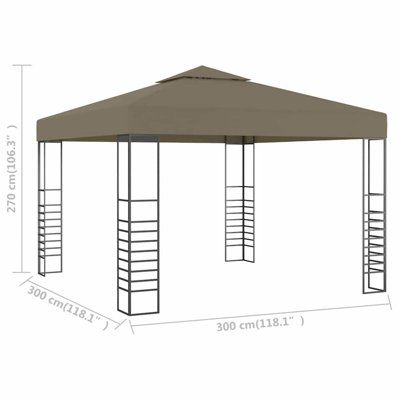 Abri de jardin d'extérieur taupe Garden Gazebo, Gris
