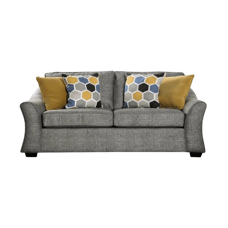74.4" W Transitional Loveseat, Light Gray