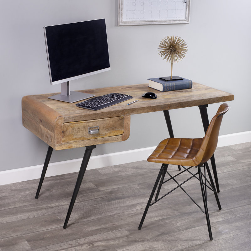 Anuri Natural Wood & Metal Desk