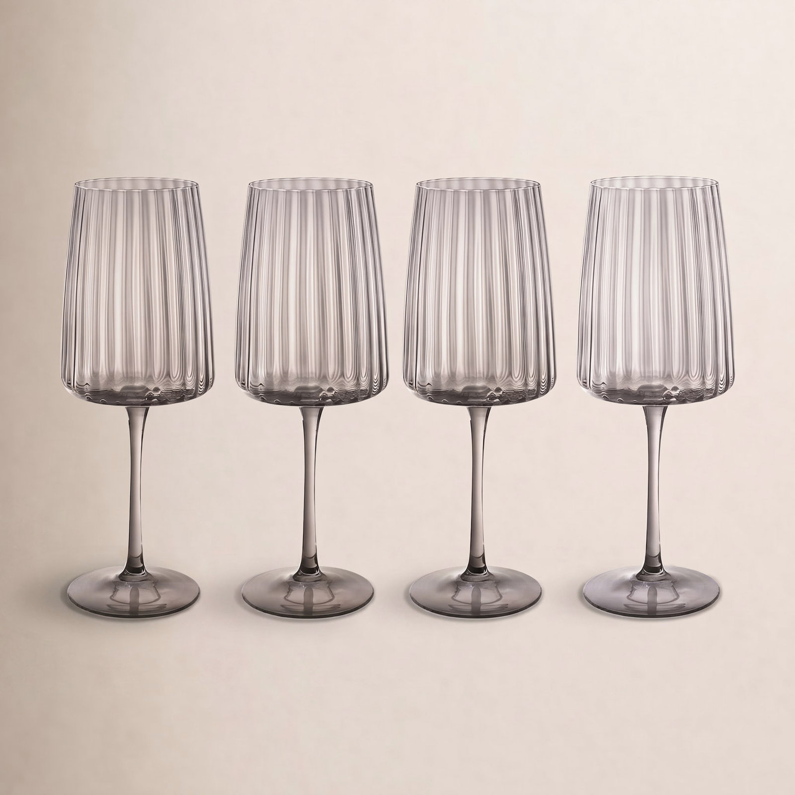 Orlosky Ribbed Wine Glass, Gray