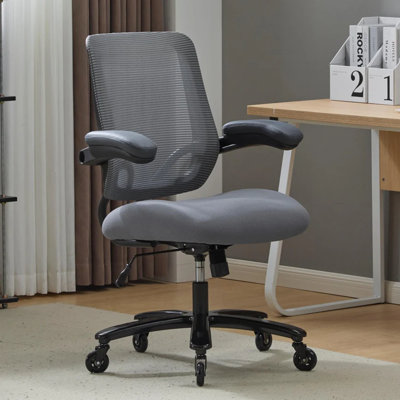 Chaise de bureau ergonomique robuste avec support lombaire et accoudoirs rabattables