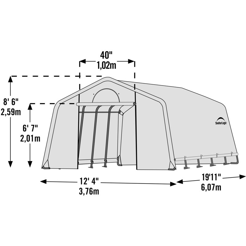 GROW IT Robuste 12 X 20 pi  Serre, H 100 po x l 145 po x P 239 po