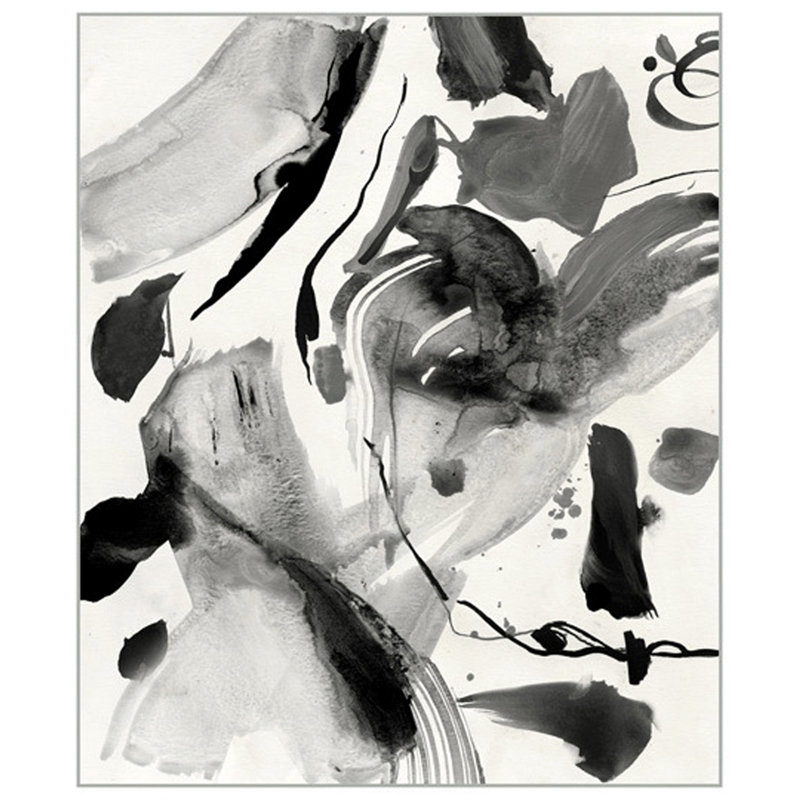Gray Terrazzo 2 Painting by Thom Filicia, Matte White Frame