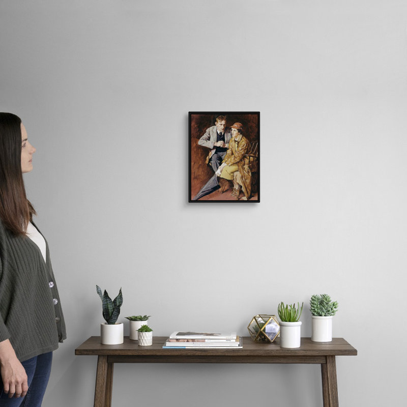 Tides of Memory - Study, art mural sur toile, H 16 po x l 13 po x P 1,75 po, Cadre flottant noir