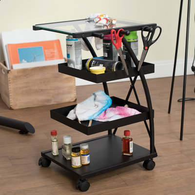 Hermidas 23.5'' H x 18.5'' W Utility Cart with Wheels