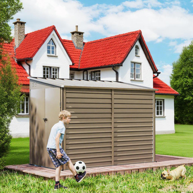 Lockable Garden Storage Shed, Brown