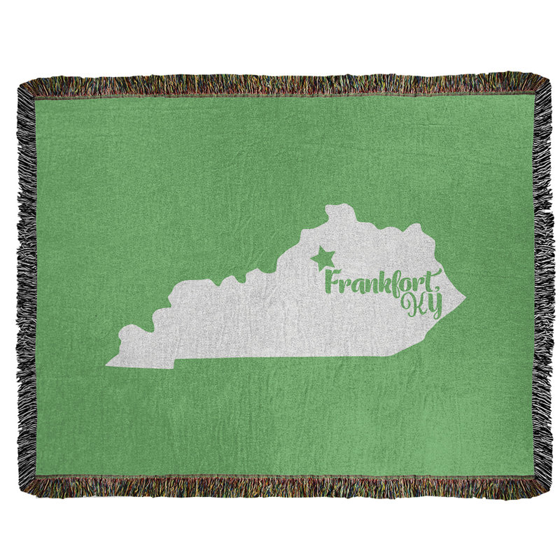 Jeté en coton tissé frankfort kentucky, l 60 po x L 80 po, Vert