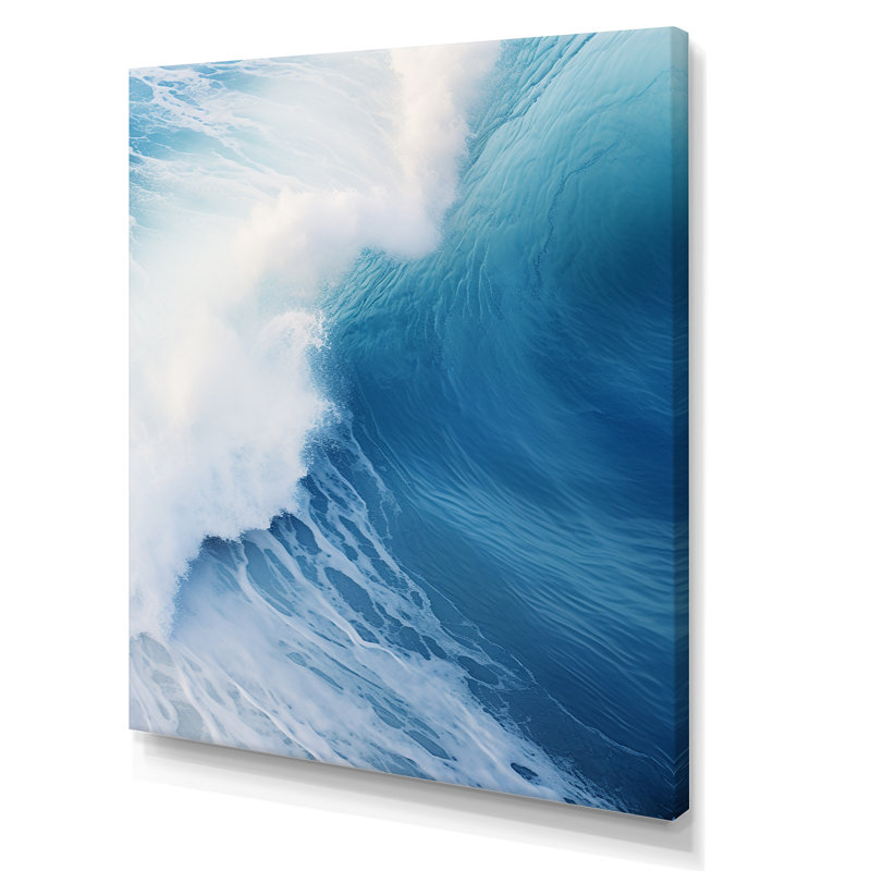 «Blue Wave Blue Wonder I» sur toile, Toile tendue, H 44 po x l 34 po x P 1,5 po