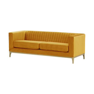 Buker Velvet Square Arms Sofa