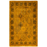 Overdyed Hand-Knotted Wool Modern-Contemporary Gold Area Rug 4' 7" x 7' 6"