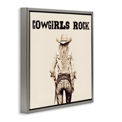 "Cowgirls Rock", art mural encadré flottant par Karen Smith