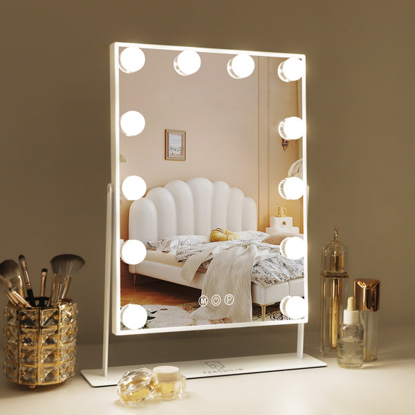 Spiegel mit LED Beleuchtung - Mit Ablage und Rahmen - WoodenFrame