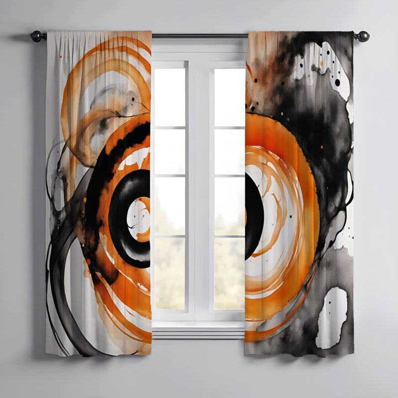 Paire de rideaux semi-transparents en polyester Grimon, L 56 po x L 78 po