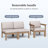 6 - Person Modular Patio Conversation Sets With Cushions, 7-Piece Outdoor All-Weather Waterproof HIPS Sofa Seating Group, Teak-10986266