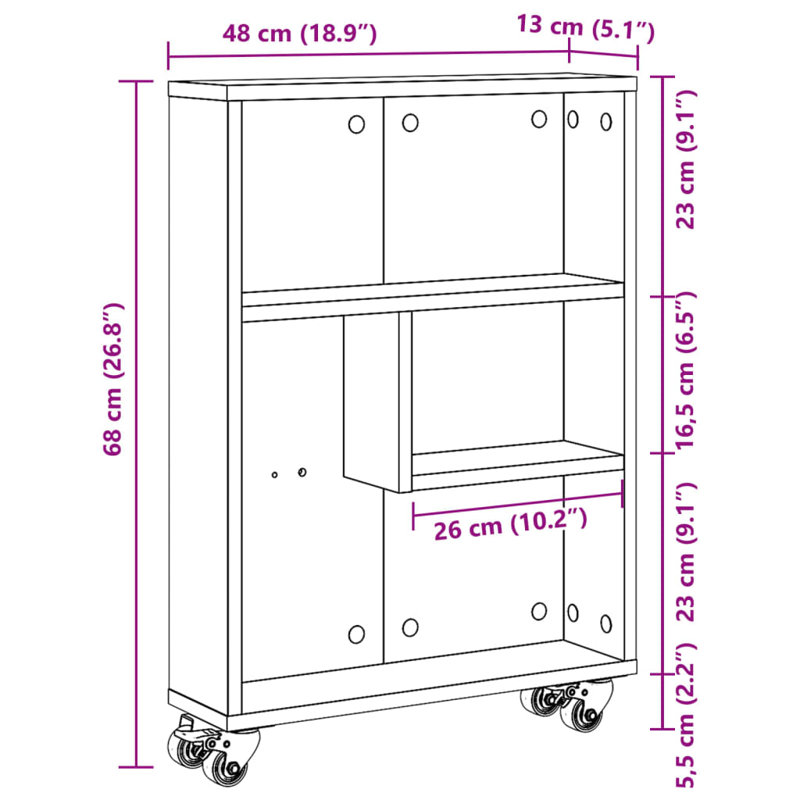 Ricaria 68cm H x 48cm W Bookcase, Artisan oak